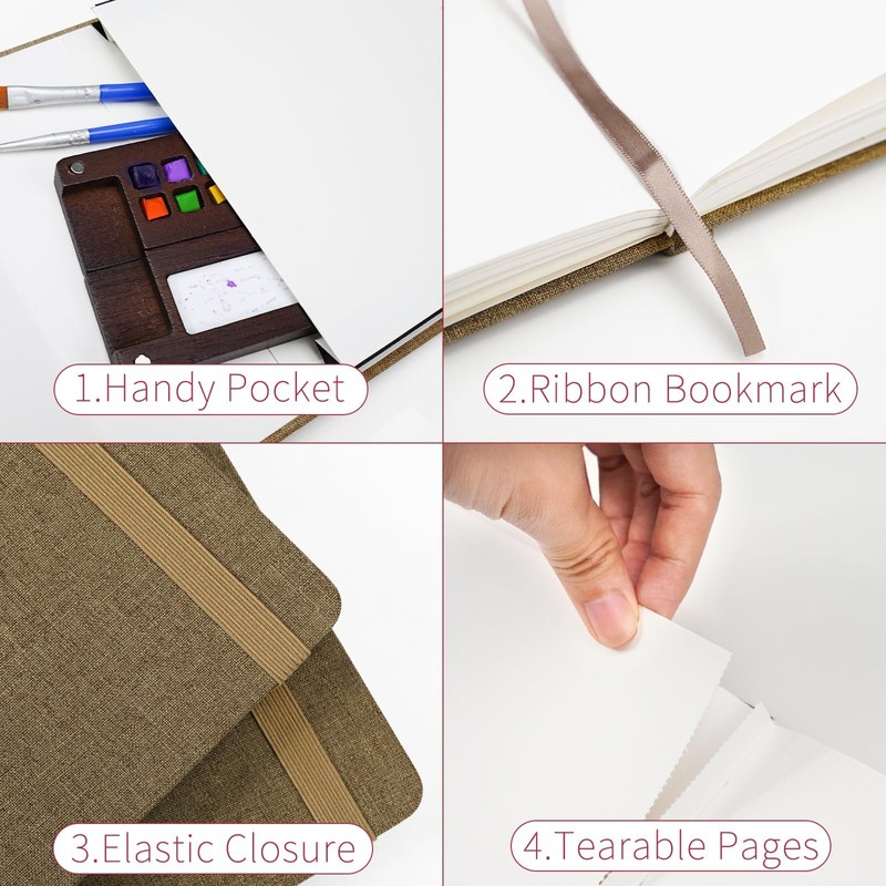 Vienrose Watercolour Journals, Sketchbooks, Cotton Paper, Cold Pressing, Watercolour Journals