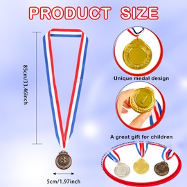 Hoarost 36 Pcs Gold Silver Bronze Award Medals 1st 2nd 3rd Place Medals Winner Award Medal Bulk for School Sports Olympic Competitions Metal Prize Gift
