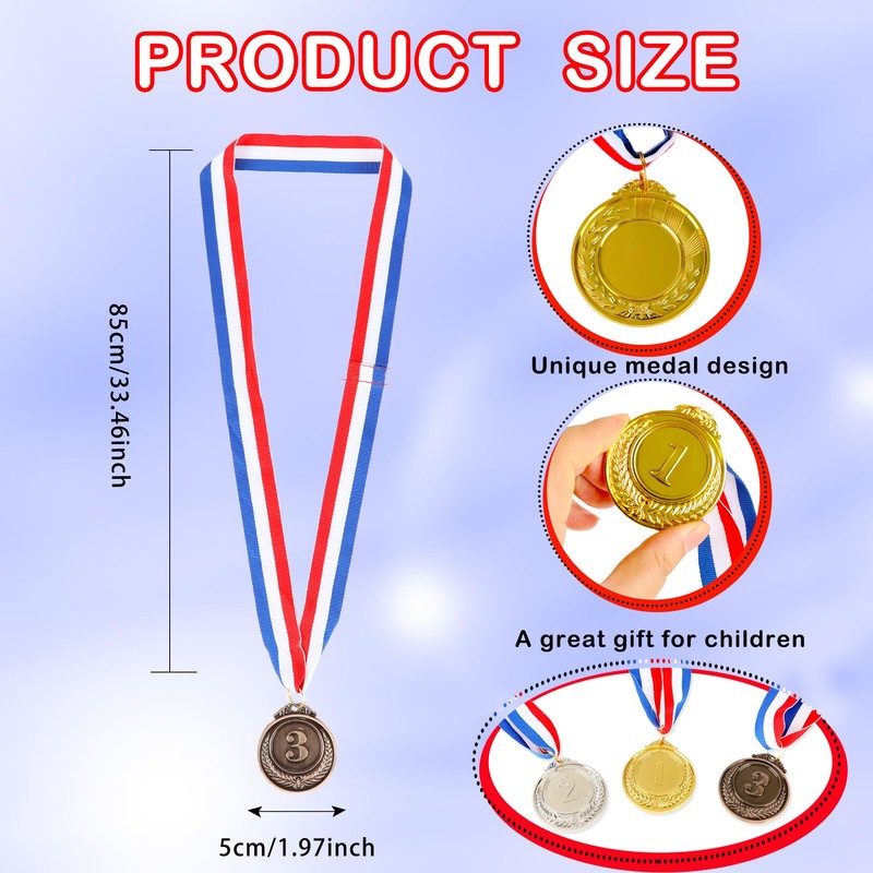 Hoarost 36 Pcs Gold Silver Bronze Award Medals 1st 2nd