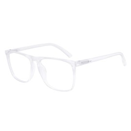 MARE AZZURO Large Reading Glasses Men Square Readers 0 1.0 1.25 1.5 1.75 2.0 2.25 2.5 2.75 3.0 3.5 4.0 5.0 6.0 (Transparent, 2.00)