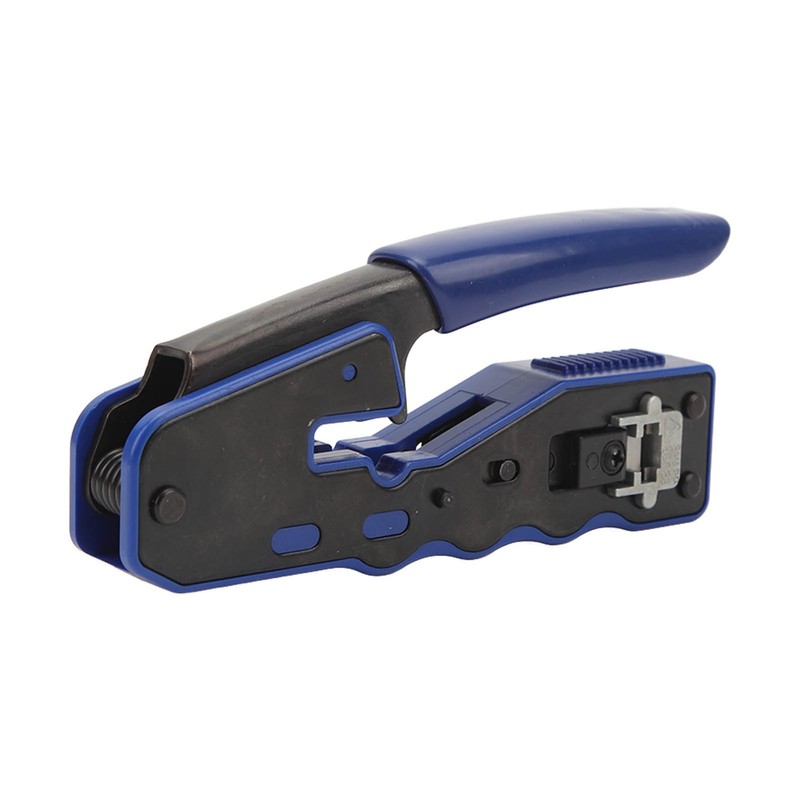 RJ45 Crimp Tool Pass Through Crimper with RJ45 Cat6 Crystal