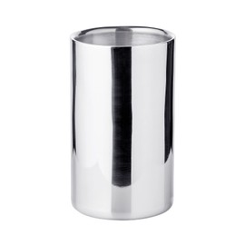 EDZARD Flaschenkühler Nebraska (Ø 12 cm) aus Edelstahl - Champagner Kühler, Sektkühler - Getränkekühler für 1 Flasche - Schale für Wein, Sekt & Eiswürfel - Weinkühler