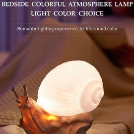 Snail Night Light, Cute Ambient Lighting LED Night Light, 24 Colors Soft Light Snail Lamp, Snail Decorative Accent Lamp Snail Light for Bedroom