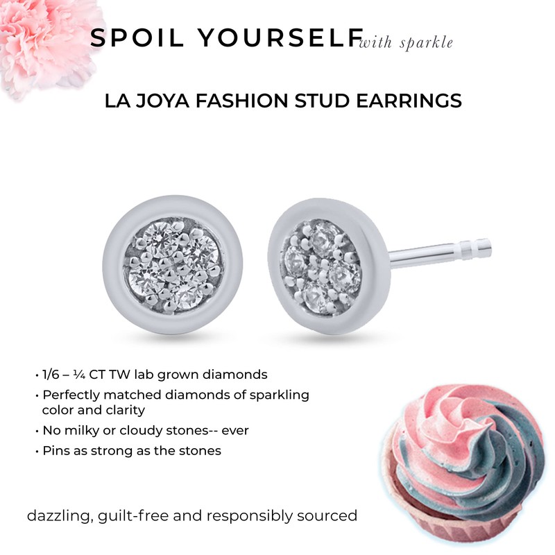 La Joya Lab Grown 1/4 Carat Diamond Stud Earrings |