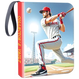 Zipper Card Binder for 900 Baseball Trading Cards, Premium 9-pockets Card Binder with Removable Sleeves, Gifts for Girls and Boys, Collectible Card Book Album for MTG, TCG, Sports Cards