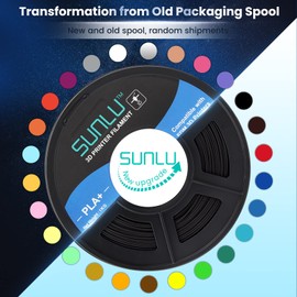 SUNLU 3D Printer Filament Bundle 10KG, PLA Plus Filament 1.75mm, Neatly Wound PLA+ Filament for Most 3D Printer, 2 Colors, 1kg Spool, Black * 5 Spools & White 5 Spools