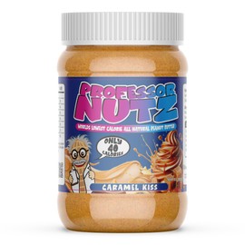 Professor Nutz Organic Peanut Butter- Low Calorie, Nut Butter, Natural Peanut Butter, Natural Fiber, Healthy Peanuts, Great source of Protein, 30 Essential Vitamins (12.41 Ounce, Caramel Kiss)