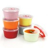 Ramekins with Lids 8 Oz - Set of 6, Ceramic