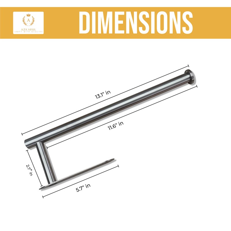 Paper Towel Holder for Kitchen (Brushed Gold)