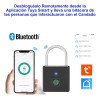 Candado Inteligente Bluetooth App Huella Digital Res Lluvia Color Negro
