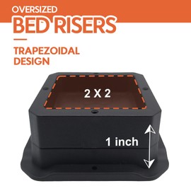 JONHWI Bed Risers, Oversized Furniture Risers, 3 inch Raise Blocks for Bed Couch Desk Sofa Table Lifts, Furniture Legs Lifters Support up to 6000 Lbs (Black, 6 Pack Set)