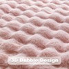NEWCOSPLAY Faux Fur Throw Blanket Pink Bubble Blanket Thick Warm