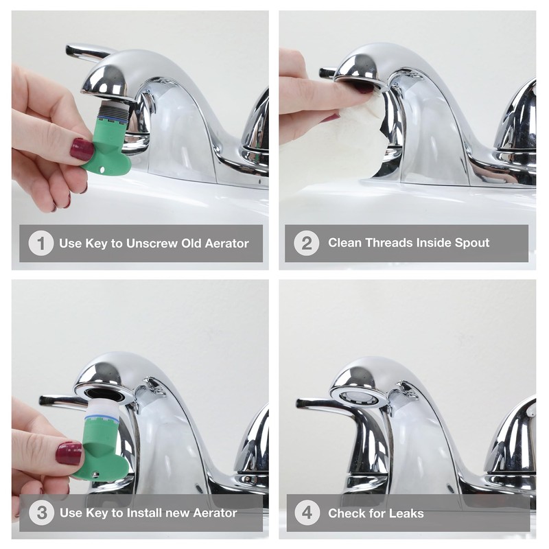 Water Saving 1.2 GPM Tiny Hidden Faucet Aerator Insert (2
