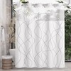AmazerBath No Hook Shower Curtain and Liner Set, Shower Curtain