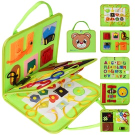 Oleadot Busy Board Montessori Toy for 3 4 5 Year Olds - Toys & Learning Resources for Preschoolers for Developing Fine Motor Skills - Toddler Travel Toys for Plane & Car - Gift for Kids, Girls, Boys