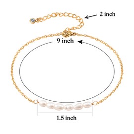 CheersLife Women's Anklet Stainless Steel Pearl Anklet Women Birthday Anniversary Wedding Jewellery Gift (Gold/Silver), Stainless Steel, Pearl