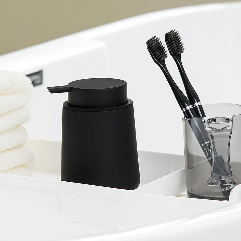 YAUKPH Matte Black Liquid Hand Soap Dispenser Plastic 11oz -