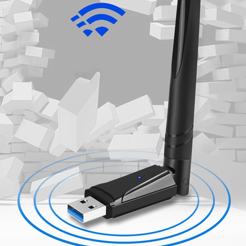 WiFi Dongle USB 3.0 1300M Dual Band High Gain Antenna