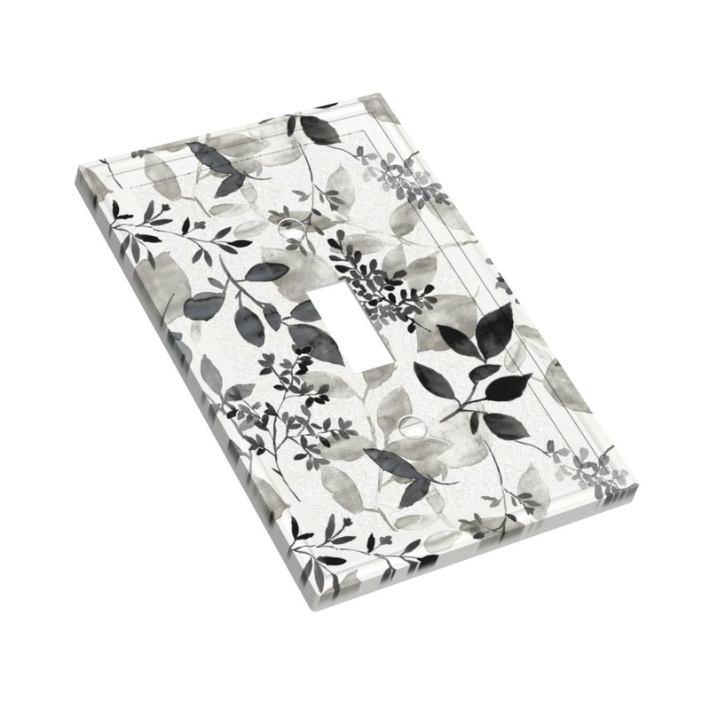 Ujkrvesj White Gray Grey Eucalyptus Leaf 1 Gang Single Toggle