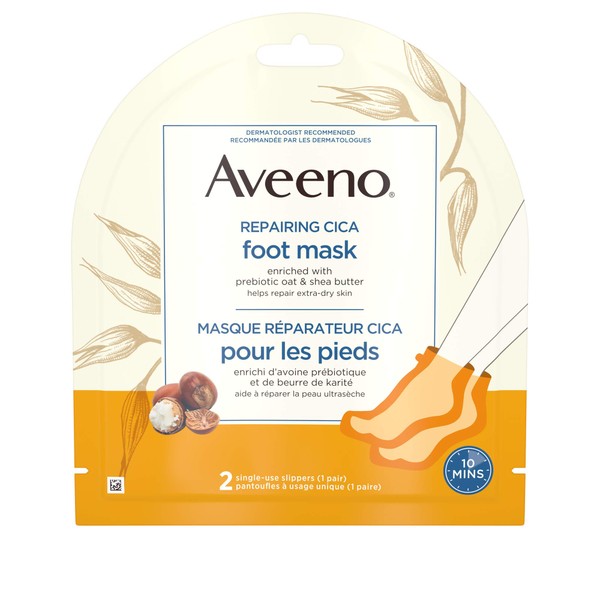 Aveeno Repairing CICA Foot Mask with Prebiotic Oat and Shea