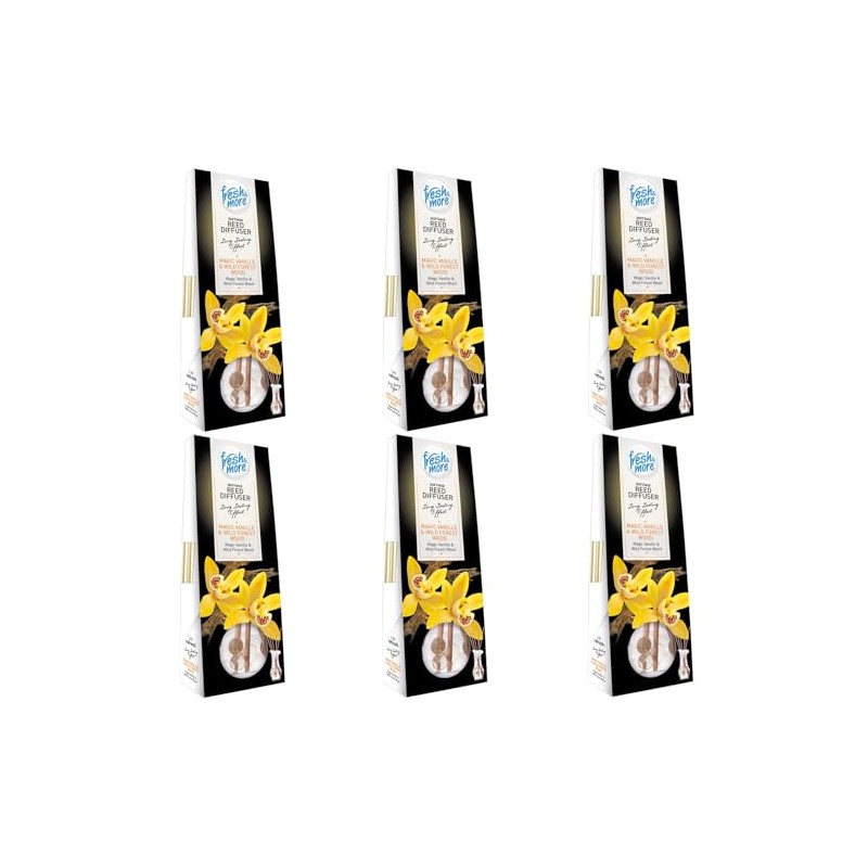 fresh& more Lufterfrischer Duftvasen 35 ml 6er Pack (Magic Vanille&Wild