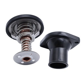 Prefer Warehouse Black Aluminum Straight Water Neck Housing With Thermostat 160 °C Compatible with GM Chevy GMC Motors with LS LS1 LS2 LS3 LS7 4.8L 5.3L 6.0L 6.2L V8