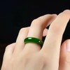 Rrdaily Green Jade Ring for Women Good Luck Jade Ring
