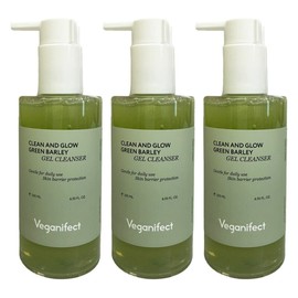 Vegan Effect Clean & Glow Green Barley Gel Cleanser 205ml 3 Pieces / Circle / 비건이펙트 클린 앤 글로우 청보리 젤 클렌저 205ml 3개  써클