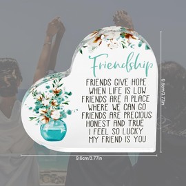 GLADFRESIT Acrylic Heart Friendship Gift,Inspirational Long Distance Relationship Gifts (10 * 10 * 1)