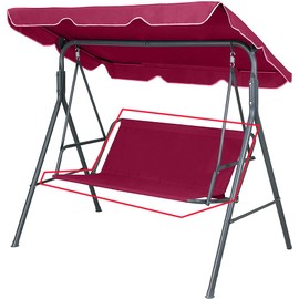 Replacement Swing Seat Cover for Garden Swing Seat Cover, Outdoor Garden Chair Seat Cover 2 3 Seater (Red, 115 x 48 x 48 cm)