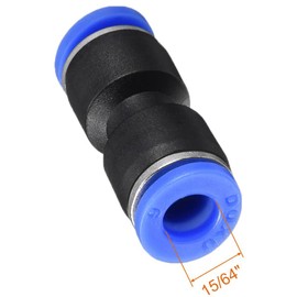 TA-VIGOR 20Pcs 6mm Push Fit Straight Union Connectors, Plastic Push to Connect Tube Fittings with Lock Clip, Air Line Hose Couplers, Blue