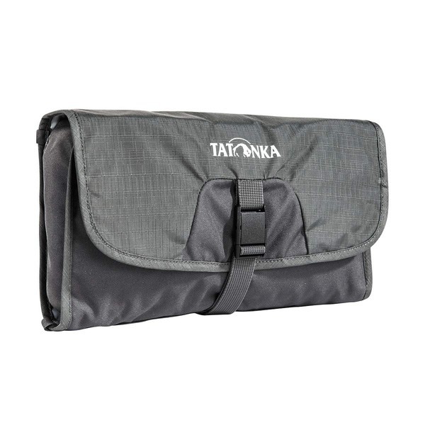 Tatonka Flat Cosmetic Bag with Hanging Hook and Multiple compartments, Titanium Grey, 25 x 17 x 4 cm