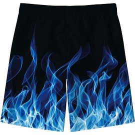 kids4ever Swimming Trunks Boys Funny 3D Print Quick Drying Swimming Shorts Kids Summer Beach Board Shorts Swimming Trunks 6-14 Years, Flame