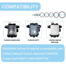 R0502500 O-Ring Seal Replacement Parts for Zodiac Nature2 Fusion Inground Fusion, Fusion Soft FUSIONM FSOFT1400 FSOFT700, Vision Above Ground, Black Value