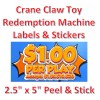 vendinglabels.com Crane Claw candy vending machine Labels Sticker Decal Price