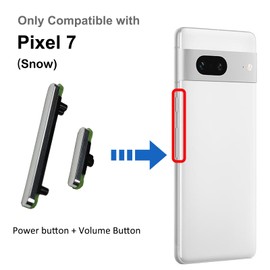Power On Off Volume Button Key Replacement for Pixel 7 Repair Part, with Toolkit (Snow)