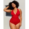 OKONOS Women's Tummy Control One Piece Swimsuit - Ruched V-Neck