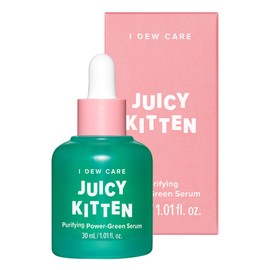 I Dew Care Face Serum - Juicy Kitten | With Kale, Heartleaf, Moringa Seed, Willow Bark Extarct, Purifying Power-Green Korean Skincare with Niacinamide, Green Juice for Face, Gift,1.01 Fl Oz