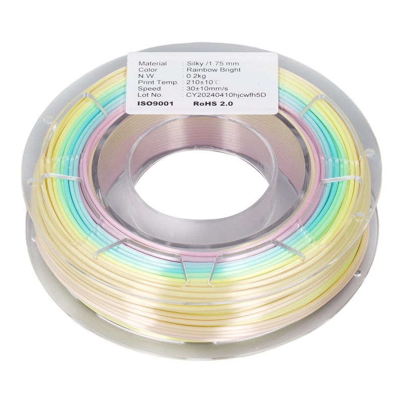 1.75mm PLA Filament Multicolor Bright Silk Gradient Filament 3D Printing