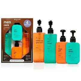SpaLife- Set de 4 piezas para el cuidado del cabello y el cuerpo de hombres gel de bao, gel de afeitar, gel para despus del afeitado, champ  Cuidado  