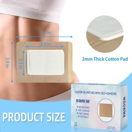 32 Pcs Disposable Castor Oil Patches, Castor Oil Pack Wrap for Arm/foot/belly, 5.1" x 3.9" (Oils Not Included)