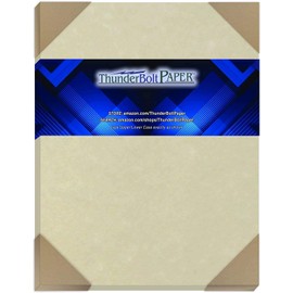 50 Natural Parchment 65lb Cover Paper Sheets 8.5X11 Inches Cardstock Weight Colored Sheets 8.5 X 11 (8.5X11 Inches) Standard Letter|Flyer Size - Printable Old Parchment Semblance Through the Processing of the Pulp by ThunderBolt Paper