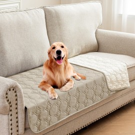 ZNSAYOTX Ultimate Cozy Blankets (30"x53") 100% Waterproof Sofa Mat Blanket for Dog Pets, Bed Couch Protector with Non-Slip Back Washable Durable, Pee Scratch Proof Easy to Clean (Khaki)