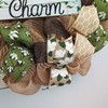 Southern Charm Magnolia Wreath - Black Green Burlap Spring Decor