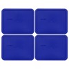 Pyrex 7211-PC Rectangular Blue 6 Cup Plastic Storage Lid 4PK