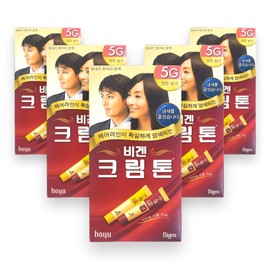 Gray hair, gray hair, stylish dyeing, Bigen cream tone 5G, dark brown, medium color, 40g x 5 / 새치머리 흰머리 멋내기 염색 비겐크림톤 5G 진한밤색 중간색 40g x 5개