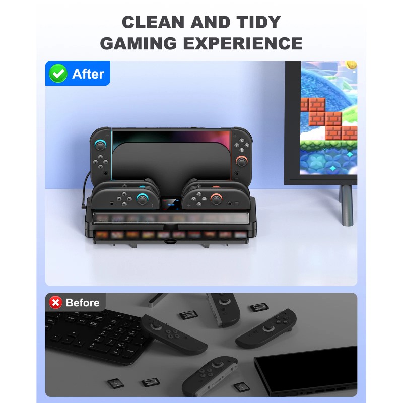 HELLCOOL Charging Dock for Switch 2 & Storage Station 4-in-1