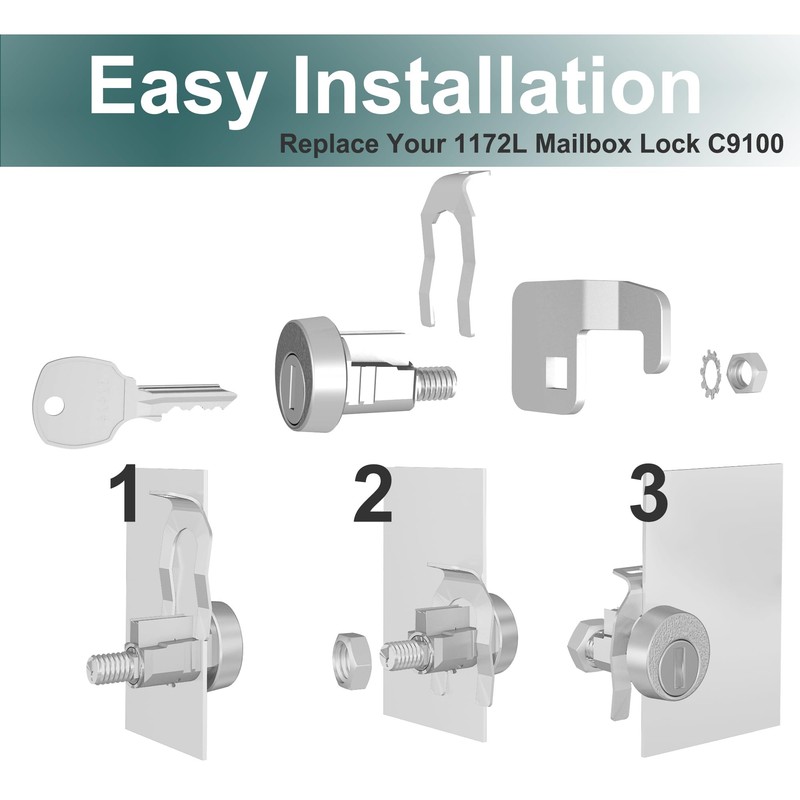 Yqwwda 3 Pcs Mailbox Lock, National L-1172C Mailbox Lock Replacement