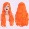 Tangyaoyusun 28Inch Orange Wig with Bang Long Wavy Curly Hair