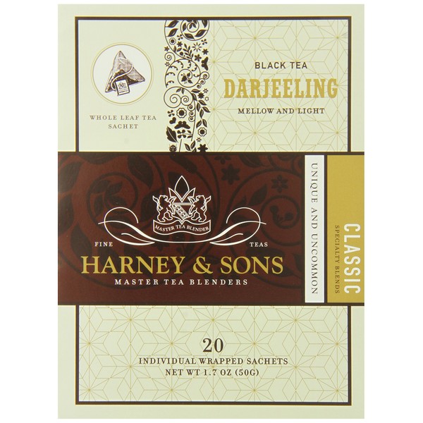 Harney & Sons Darjeeling, 20 Sachets of Black Tea (Pack of 6)